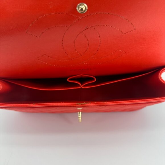 Chanel Red Medium Quilted Lambskin Flap Bag - Picture 7 of 9